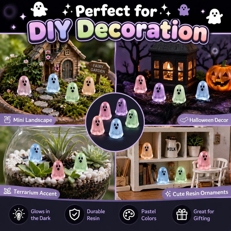 Glow In Dark Ghost Resin Beads