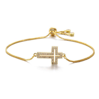 Hollowed Out Cross Bracelet
