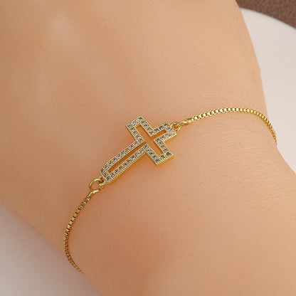 Hollowed Out Cross Bracelet