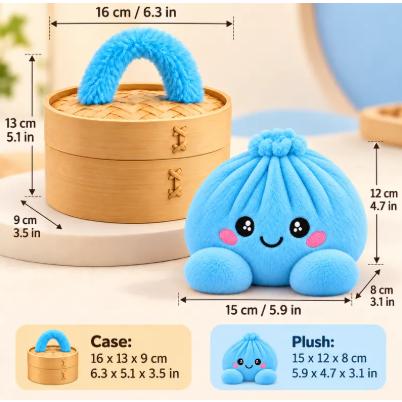 Dumpling Plush Blind Box with Steamer Basket