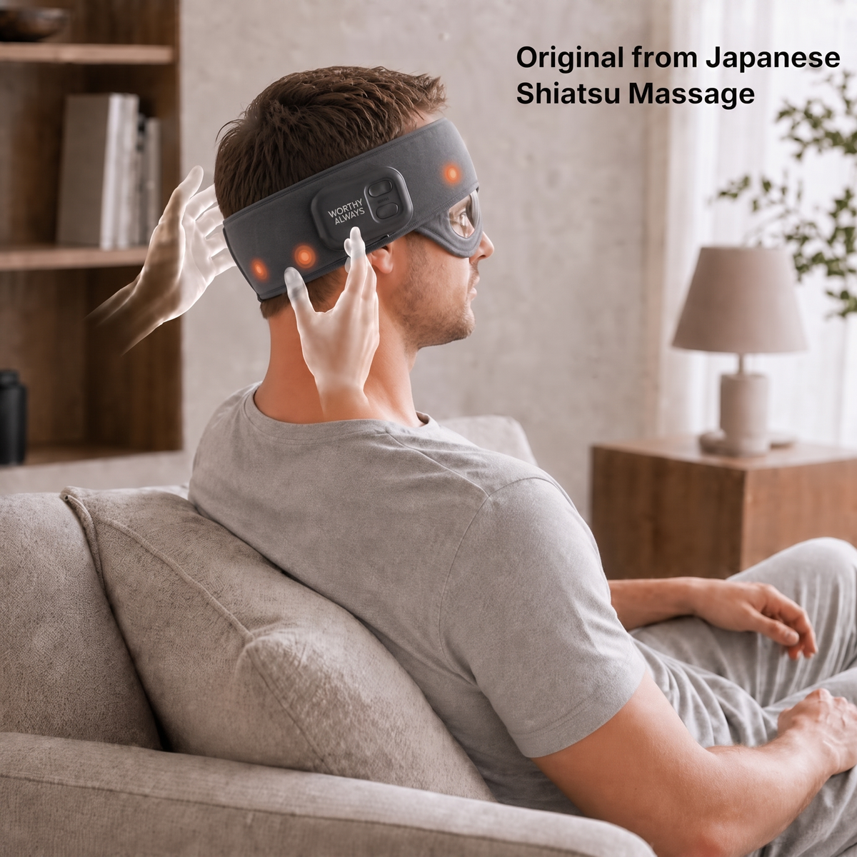 Thermal Heated Air-Compression Head Massager